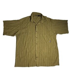 Patagonia Men'sXL Organic Cotton Green Yellow Plaid Short Sleeve Button Up shirt